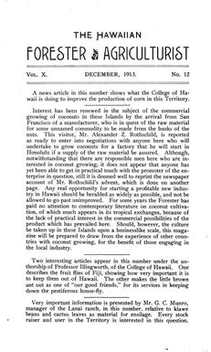 The Hawaiian forester and agriculturist