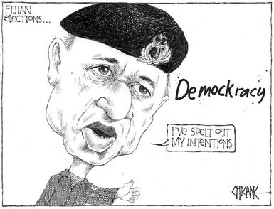 Fijian elections. Demockracy. "I've spelt out my intentions" 14 July 2010