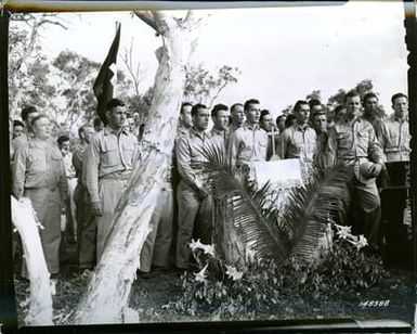 Soldiers Join in the Singing of the Hymn "O Come All Ye Faithful" at Open Air Services Held in New Caledonia
