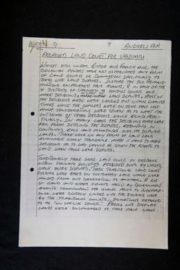 Proposed land courts for Vanuatu, by Andrew Ala