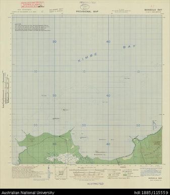 Papua New Guinea, New Britain, Bangula Bay, Provisional map, Sheet B56/5, 1943, 1:63 360
