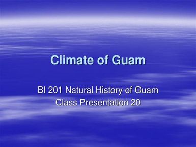 Climate of Guam - Natural history of Guam
