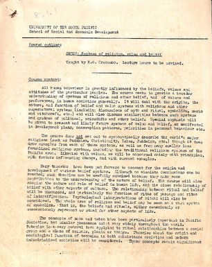 SE322 Systems of religion, value and belief, course outline