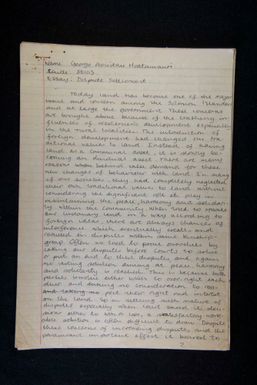 Dispute settlement by George Apuitau Hoatamauri