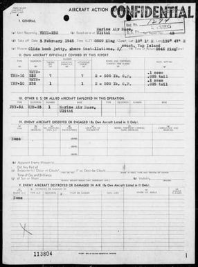 VMTB-232 - ACA reps nos 42-43 â Bombing & strafing targets in Yap Area, Carolines 2/3 & 4/45