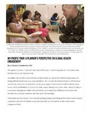 My Pacific Tour: A Planner’s Perspective On Global Health Engagement