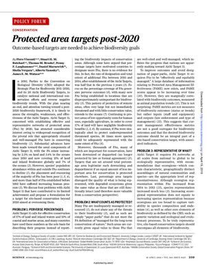 Protected area targets post - 2020.