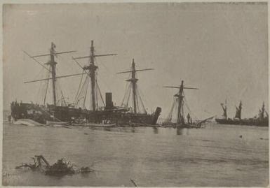 Ships in harbour, Samoa, approximately 1895 / Davis Photo