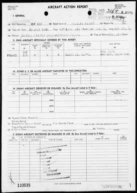 VMF-122 - ACA Reps Nos 78-79 - Bombing & strafing targets of opportunity in the Palau Islands on 7/18 & 22/45