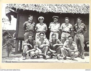 WUNUNG, JACQUINOT BAY, NEW BRITAIN, 1945-08-25. ALLIED INTELLIGENCE BUREAU IDENTIFIED PERSONNEL ARE:- CORPORAL N.A. VIDAL AUSTRALIAN ARMY MEDICAL CORPS (1); PRIVATE S. SANGIOLO (2); PRIVATE T.J. ..
