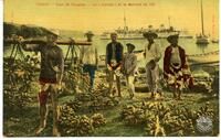 Tahiti - Port de Papeete - Le "Catinat" et le Marché de Feï
