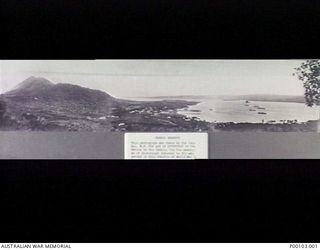 NEW BRITAIN, 1914-08. RABAUL ON SIMPSON HARBOUR, THE NORTHERN EXTENSION OF BLANCHE BAY, WAS THE ADMINISTRATIVE CENTRE OF ALL GERMAN POSSESSIONS IN THE PACIFIC. THIS PHOTOGRAPH SHOWS FOUR GERMAN ..
