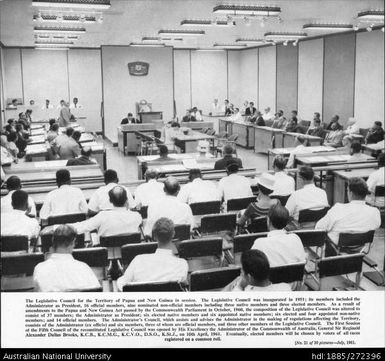 The Legislative Council for the Territory of Papua and New Guinea in session