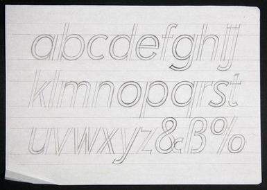 Churchward Legible Medium Condensed Italic Sketch