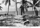 Japanese monument on Bikini Atoll, summer 1949