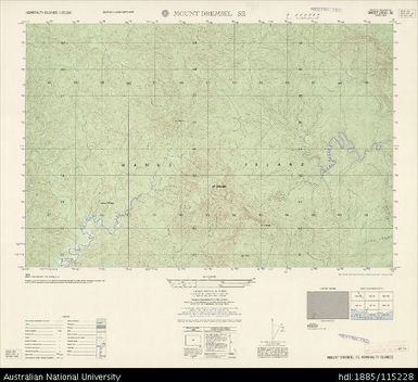 Papua New Guinea, Admiralty Islands, Mount Dremsel SE, Series: AMS T893, Sheet 3550 I SE, 1:25 000, 1958