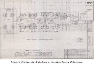 Kahala Hilton (Honolulu, Hawaii), main floor furnishing plan