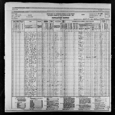 1940 Census Population Schedules - Hawaii - Honolulu County - ED 2-199