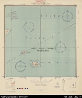 Solomon Islands (Melanesia), Vanikoro Island, Series: AMS X401, Sheet SC 58-6, 1944, 1:500 000