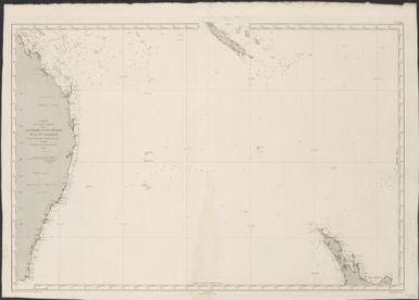 Carte de la mer comprise entre L'Australie, La Nelle Zelande, et la Nelle Caledonie : d'apres les travaux Anglais et Francais les plus recents / publiee au Depot des Cartes et Plans de la Marine