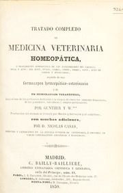 Tratado completo de medicina veterinaria homeopática ... seguido de una farmacopea homeopático-veterinaria y de un memorandum terapéutico...