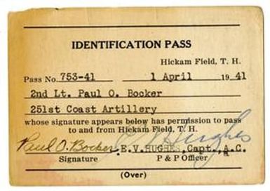 [Paul O. Bocker Identification Card]