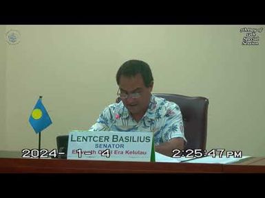 The Palau National Congress | 11th OEK, The Senate 5th Day of 12th Special Session
