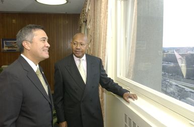 Secretary Alphonso Jackson with Guam Governor Felix Camacho - Secretary Alphonso Jackson meeting with Guam Governor Felix Camacho at HUD Headquarters