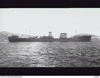 1941-12-30. STARBOARD SIDE VIEW OF THE AMERICAN CARGO VESSEL HELEN SILVESTER. (NAVAL HISTORICAL COLLECTION)