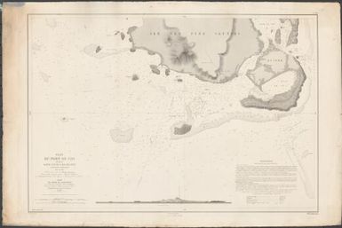 Plan du Port de Vao et de la partie sud de l'Ile des Pins (Nouvelle Calédonie) / levé en 1856, d'après les ordres de Mr. Lebris-Durumain, Commandant supérieur de la Nouvelle Calédonie par Mr. Bouquet de la Grye, sous Ingénieur Hydrographe de 1ère Classe ; Gravé par Grenier ; Ecrit par A. Blanchard