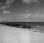 Cable on beach during wave, Bikini Atoll area