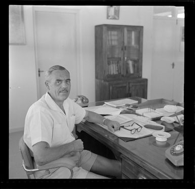 Phil Hudson, airport manager, in his office at Nadi Airport, Fiji