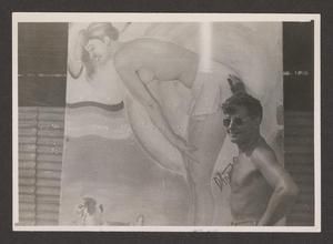 [Serviceman with Pin-Up Painting, #1]