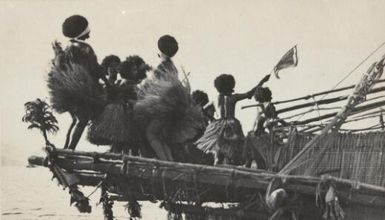 [Group of people dancing on a boat], Port Moresby, 8 October, 1921