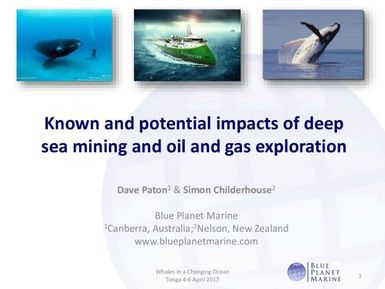 Known and potential impacts of deep sea mining and oil and gas exploration