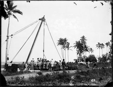 Hoisting up the flagpole