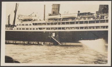 The Aorangi in quarantine off Motuihe Island, February 1930