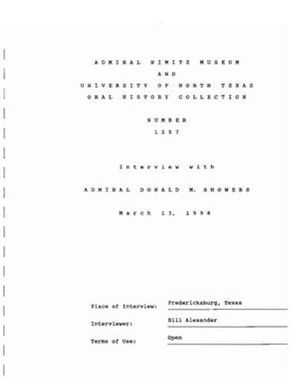 Oral History Interview with Donald Showers, March 13, 1998