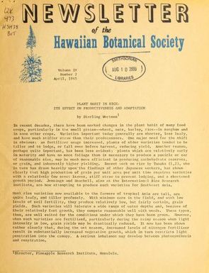 Newsletter - Hawaiian Botanical Society