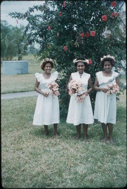 The bride and her attendants : Kalo Kalo Methodist Mission Station, D'Entrecasteaux Islands, Papua New Guinea 1956-1958 / Terence and Margaret Spencer