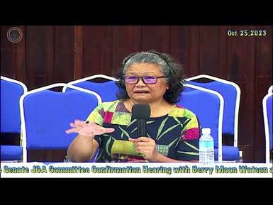 The Senate, JGA Committee Cofirmation Hearing with Berry Moon Watson and Kambes Kesolei to CRC