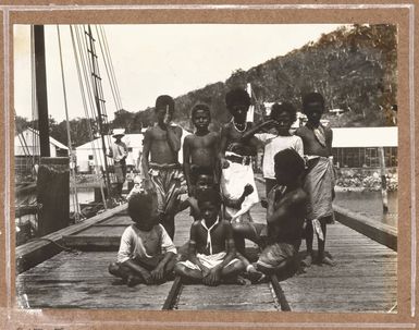 Boys on the wharf, Port Moresby, 1914