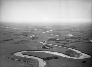 Aerial view of the Manawatu River and surrounding plains