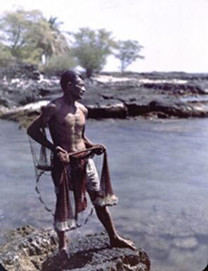 Hawaii--Fisherman with net