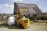 Federated States of Micronesia, baggage handler at airport on Yap Island