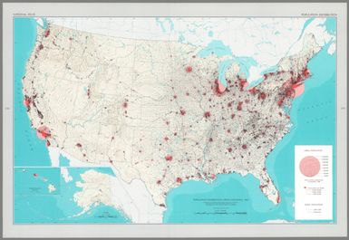 Population distribution, urban and rural : 1960 / adapted from U. S. Bureau of the Census, Population distribution, urban and rural, in the United States: 1960, GE-50, no. 1, Washington, U. S. Govt. Print Off., 1963, map 1:5,000,000.