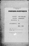 Patrol Reports. New Ireland District, Namatanai, 1955 - 1956