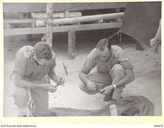 FAURO ISLAND, BOUGAINVILLE AREA. 1945-11-12. EQUIPMENT AND PERSONAL POSSESSIONS OF ALLIED PRISONERS OF WAR WHO WERE KILLED ON BALLALAE, FOUND WITH SOME OF THE RECOVERED BODIES. THE ATROCITIES ..