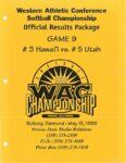 #3 University of Hawaii vs, #5 University of Utah-Game 9; May 15, 1999