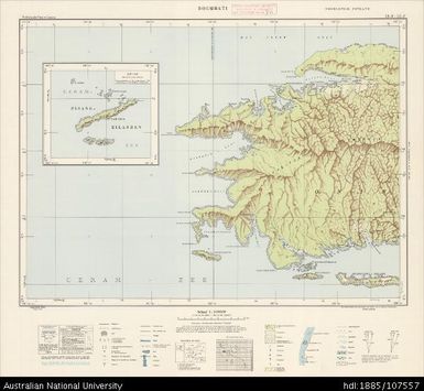 Indonesia, Western New Guinea, Roembati, Series: Nederlands-Nieuw-Guinea, Sheet 13-F & 12-F, 1958, 1:100 000